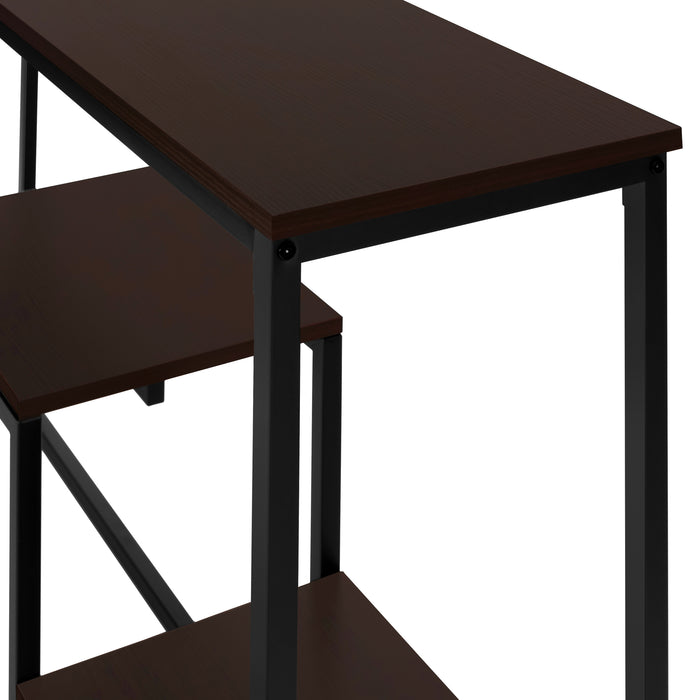 Console espresso et métal noir