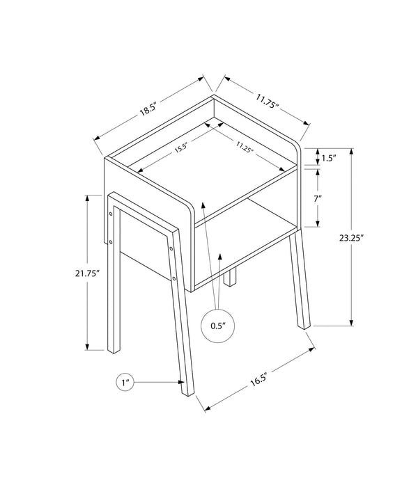 Table d’appoint métal noir et d’apparence bois gris