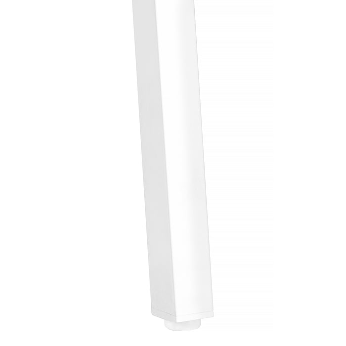 Table d’appoint blanche et métal blanc