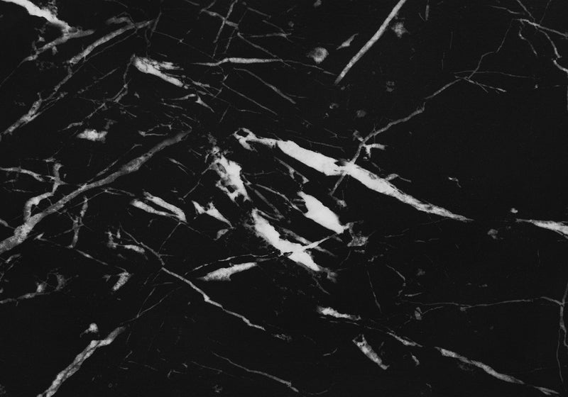 Table de nuit d’appoint métal noir et imitation de marbre noir