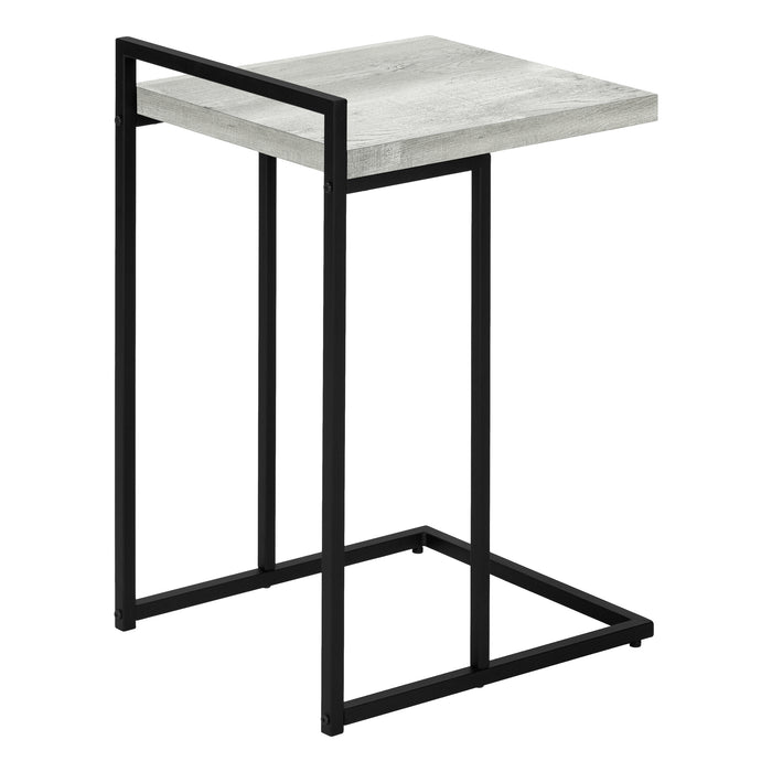 Table d’appoint métal noir et d’apparence bois recyclé