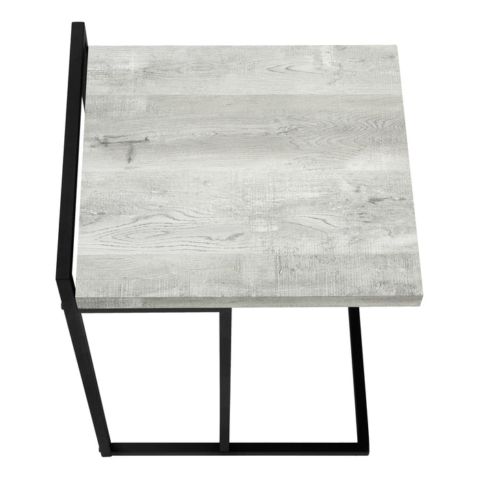Table d’appoint métal noir et d’apparence bois recyclé