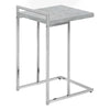 Table d’appoint métal chromé et d’apparence béton gris