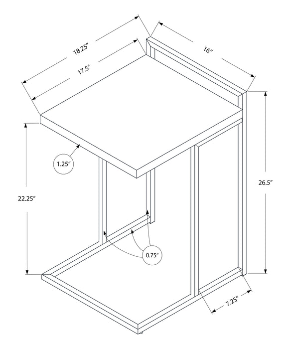 Table d’appoint métal chromé et d’apparence béton gris