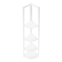 Bibliothèque étagère en coin blanche et métal blanc