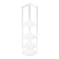 Bibliothèque étagère en coin blanche et métal blanc