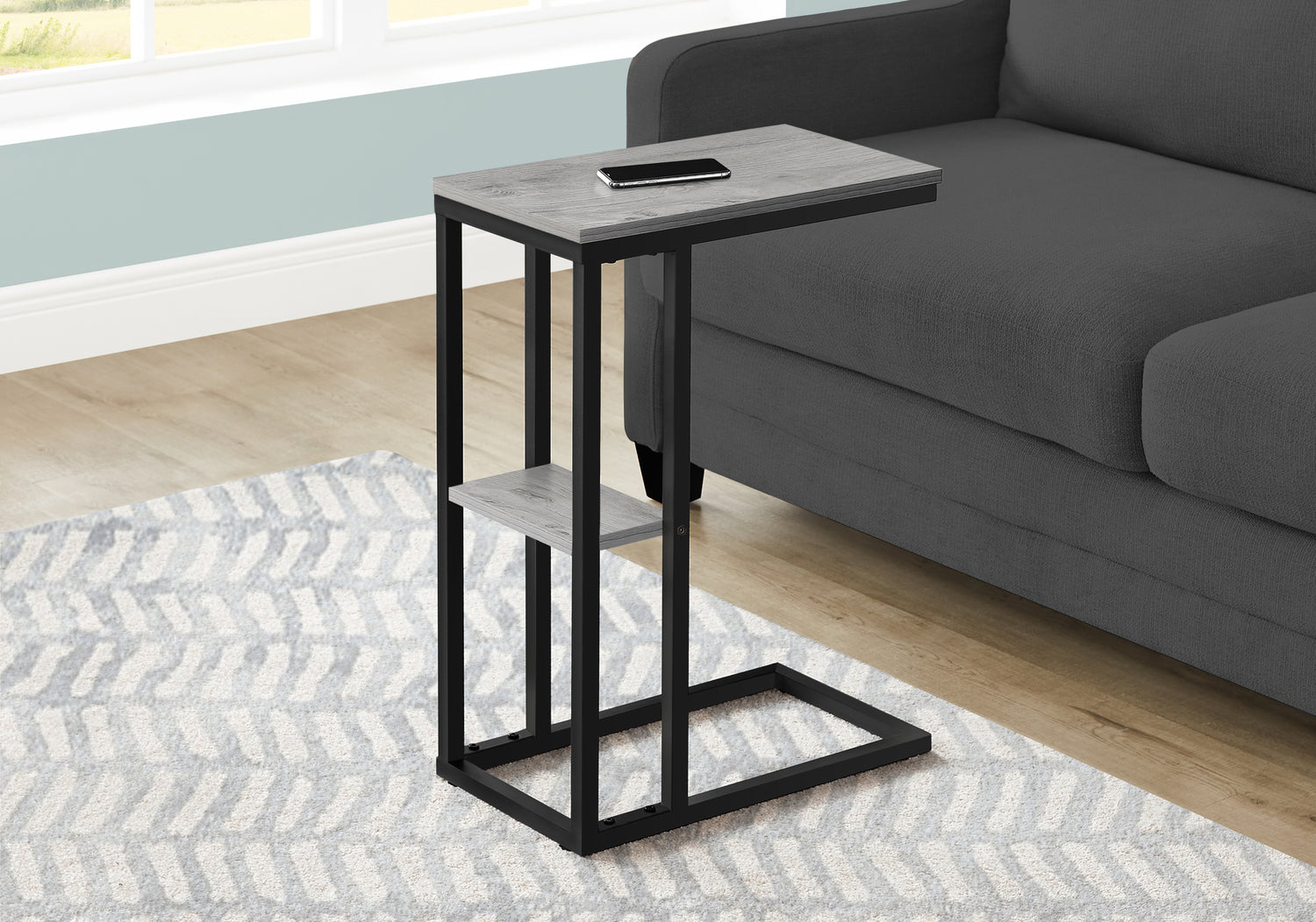 Office Appoint Table Table d’appoint grise et métal noir - Brick