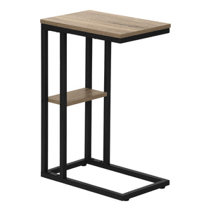 Table d’appoint taupe foncé et métal noir