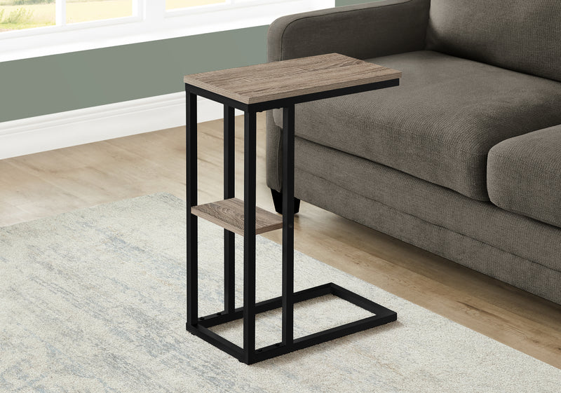 Table d’appoint taupe foncé et métal noir