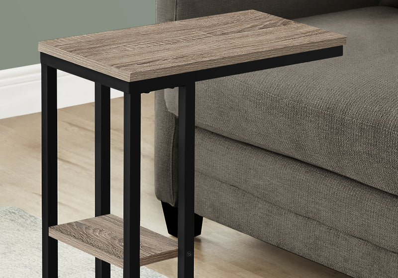 Table d’appoint taupe foncé et métal noir