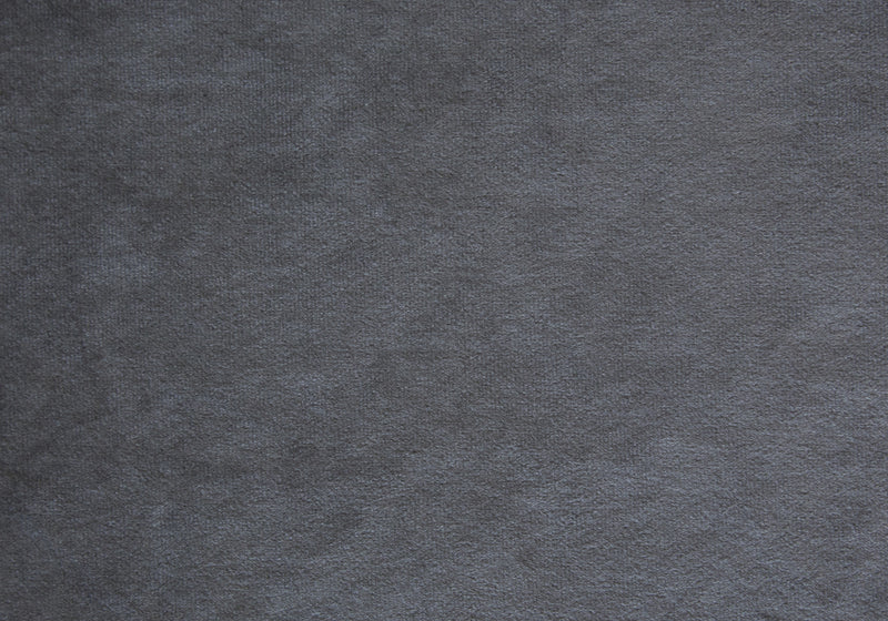 Grand lit en velours gris foncé avec bordure chromée