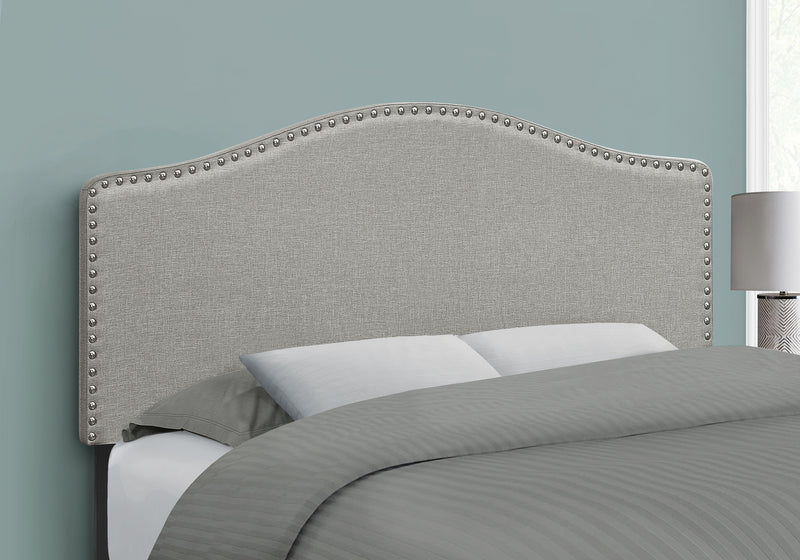 Tête de lit d’apparence lin gris pour lit double