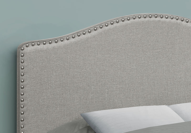 Tête de lit d’apparence lin gris pour lit double
