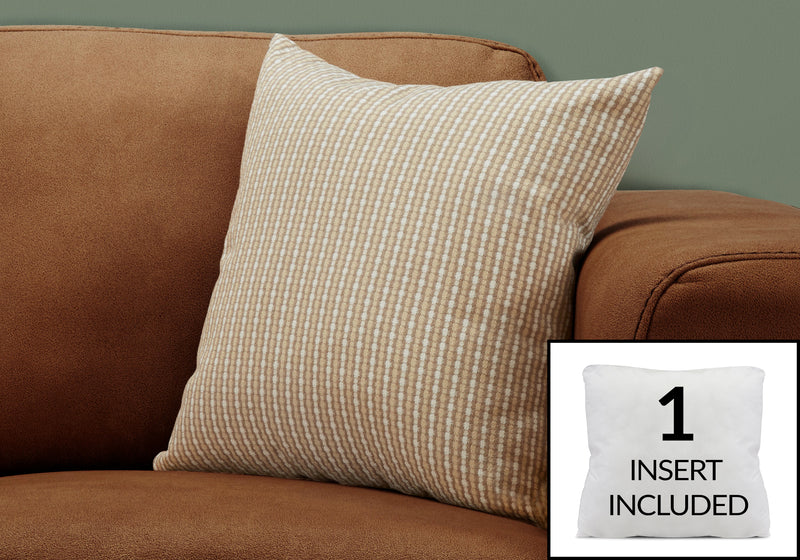 Coussin 1 pièce abstrait à pois taupe foncé et clair