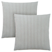 Coussin 2 pièces abstrait à pois gris et bleu clair