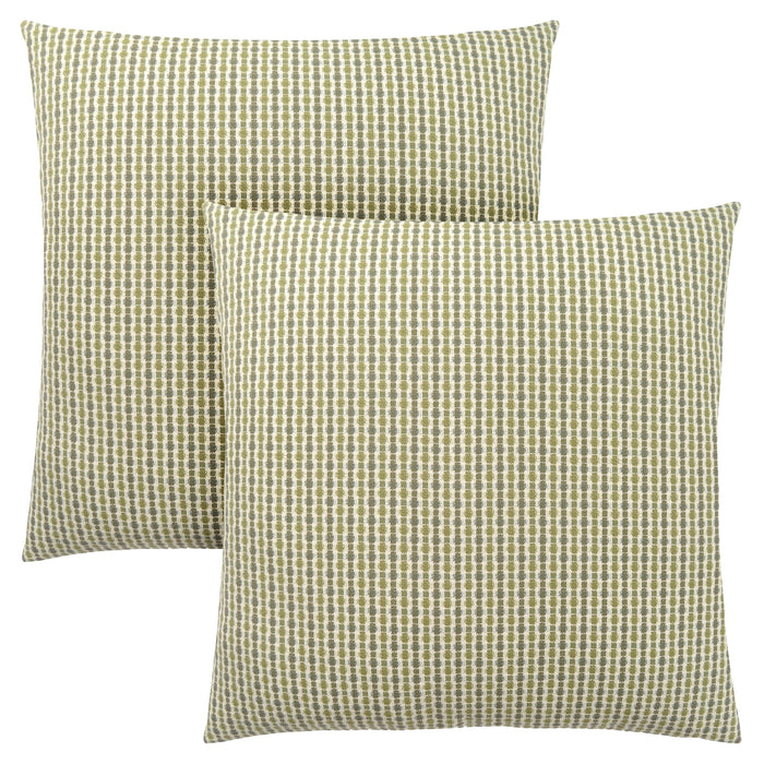 Coussin 2 pièces abstrait à pois vert foncé et clair