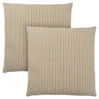 Coussin 2 pièces abstrait à pois gris et doré