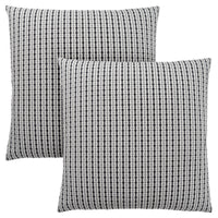 Coussin 2 pièces abstrait à pois noir et gris clair
