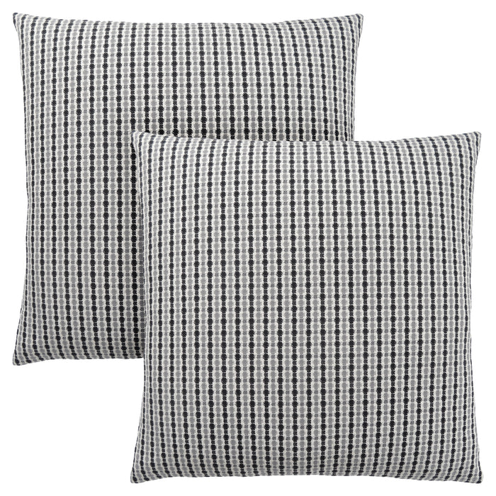 Coussin 2 pièces abstrait à pois noir et gris clair
