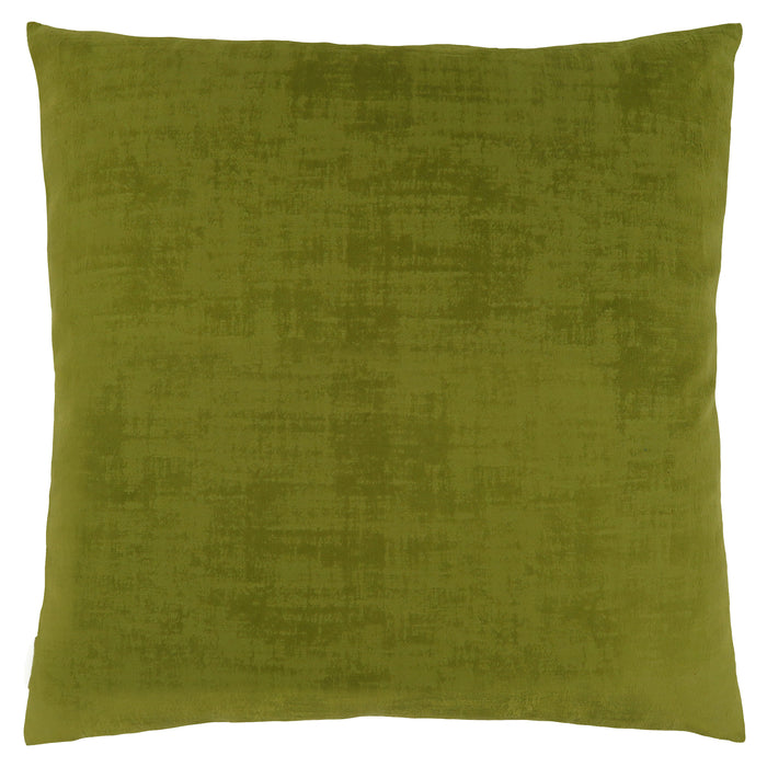Coussin 1 pièce velours brossé vert lime