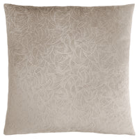 Coussin 1 pièce en velours à motif floral taupe