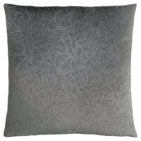 Coussin 1 pièce en velours à motif floral gris foncé