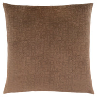 Coussin 1 pièce en velours à motif mosaïque brun clair