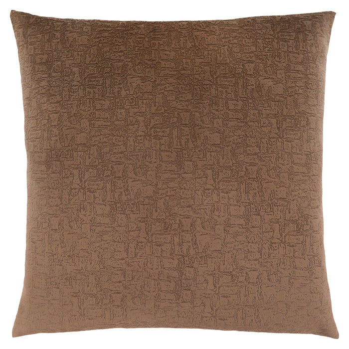 Coussin 1 pièce en velours à motif mosaïque brun clair