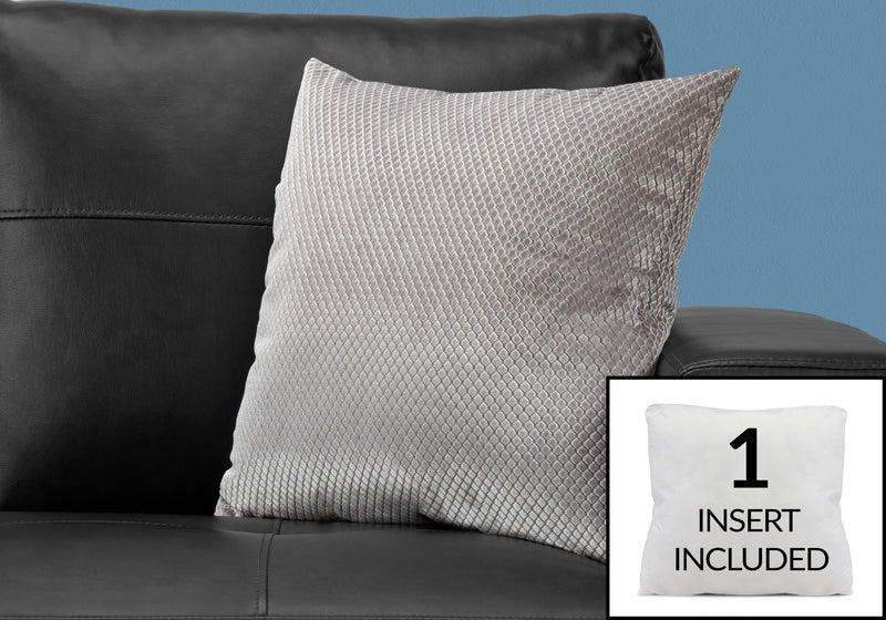 Coussin 1 pièce en velours à motif de diamant argenté