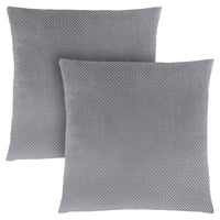 Coussin 2 pièces en velours à motif de diamant argenté