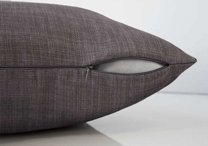 Coussin 1 pièce à motif lin gris foncé