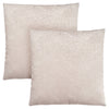 Coussin 2 pièces en velours à motif de plume taupe clair