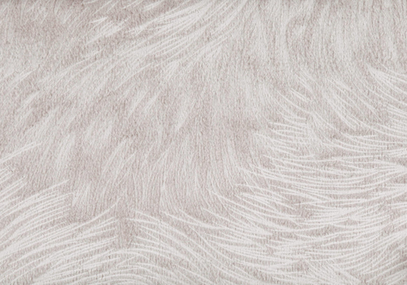 Coussin 2 pièces en velours à motif de plume taupe clair