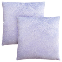 Coussin 2 pièces en velours à motif de plume violet clair