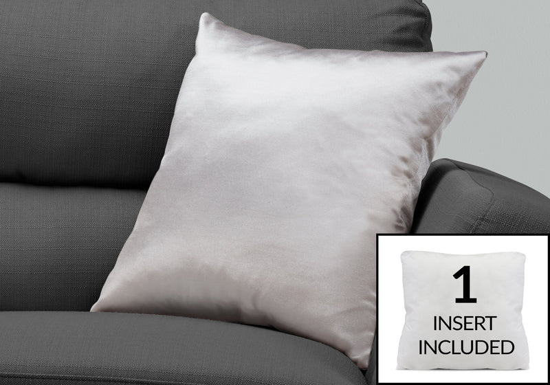 Coussin 1 pièce argenté satiné