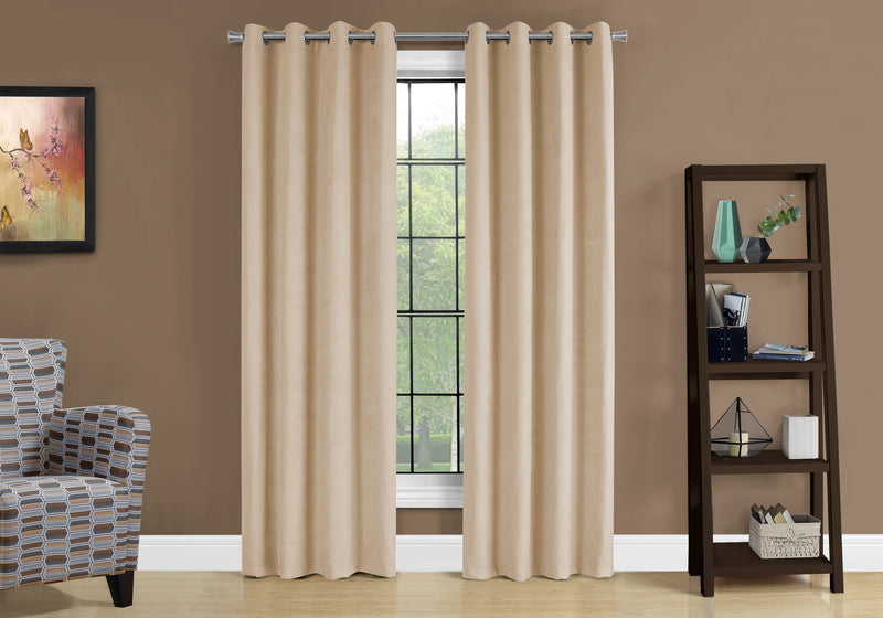 Rideau assombrissant 2 pièces beige - 54 po x 95 po
