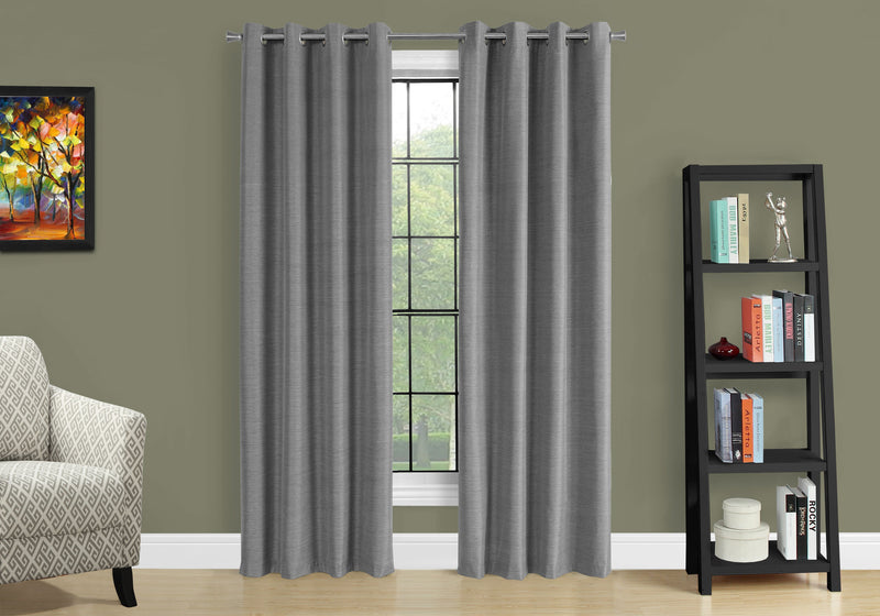Rideau coupe-lumière 2 pièces gris - 52 po x 95 po