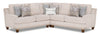 Sofa sectionnel Jairo 3 pièces en tissu d'apparence lin - lin