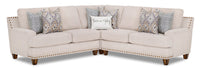  Sofa sectionnel Jairo 3 pièces en tissu d'apparence lin - lin 