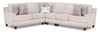 Sofa sectionnel Jairo 4 pièces en tissu d'apparence lin - lin