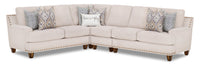  Sofa sectionnel Jairo 4 pièces en tissu d'apparence lin - lin 