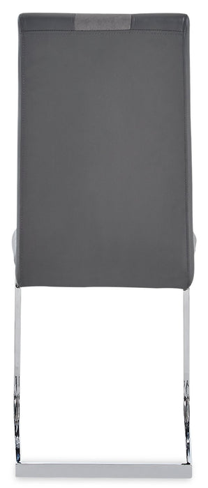 Chaise de salle à manger Jaye en tissu de cuir végétalien et en métal - grise