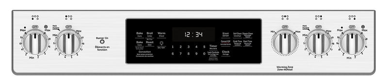 Cuisinière électrique GE de 5,3 pi³ avec convection européenne véritable et autonettoyage à la vapeur - acier inoxydable - JCS840SMSS