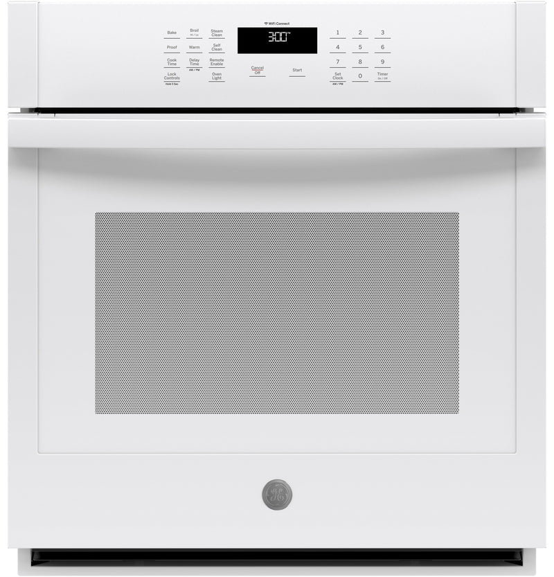 GE 27" 4.3 Cu. Ft. Smart Built-In Single Wall Oven - JKS3000DNWW - Electric Wall Oven in White
