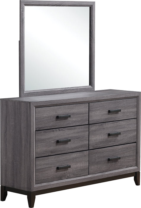 Miroir de commode de chambre à coucher Kate - gris-brun