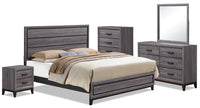 Ensemble de chambre à coucher Kate 7 pièces avec très grand lit