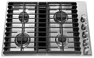 Surface de cuisson à gaz KitchenAid de 30 po à 4 éléments - acier inoxydable - KCGD500GSS