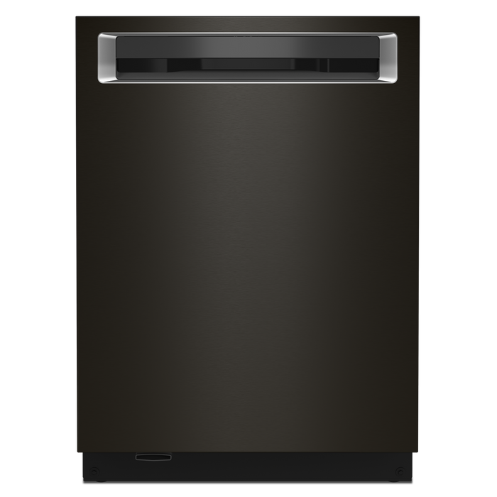 Lave-vaisselle encastré KitchenAid de 24 po et de 44 dBA avec commandes sur le dessus et 3e panier - acier inoxydable noir avec fini PrintShieldMC - KDPM604KBS