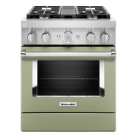 Cuisinière intelligente à gaz KitchenAid de 4,1 pi³ avec autonettoyage - crème d’avocat - KFGC500JAV