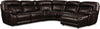 Sofa sectionnel de gauche Kimba 6 pièces en tissu d'apparence cuir à inclinaison électrique - brun